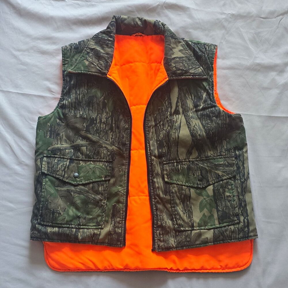 Conceal Hunting Vest M Reversible Full Zip Blaze Orange Camo Polyester